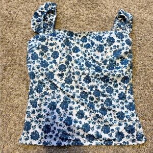 Albion Blue and White Floral Blouse & Bottom